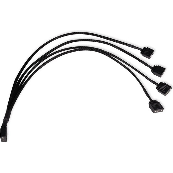 Alphacool Y-Splitter aRGB 3-Pin on 4x 3-Pin 30cm - black - (18711)