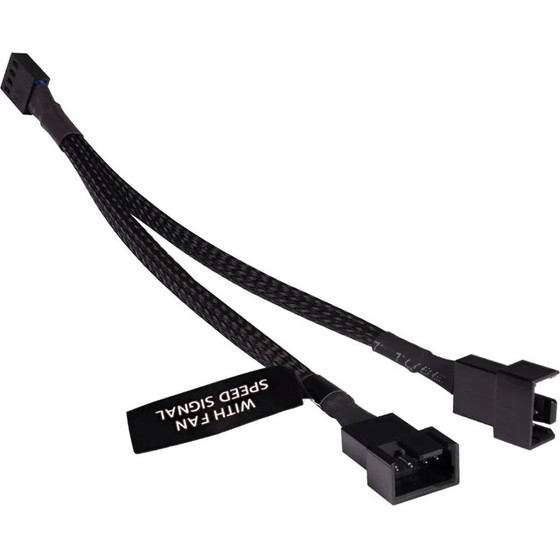 Alphacool Y-Splitter 4-Pin on 2x 4-Pin PWM 15cm - black - (18676)