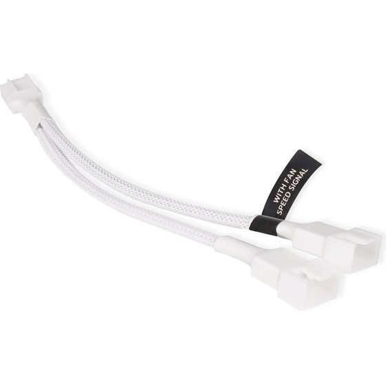 Alphacool Y-Splitter 4-Pin on 2x 4-Pin PWM 15cm - white - (18722)