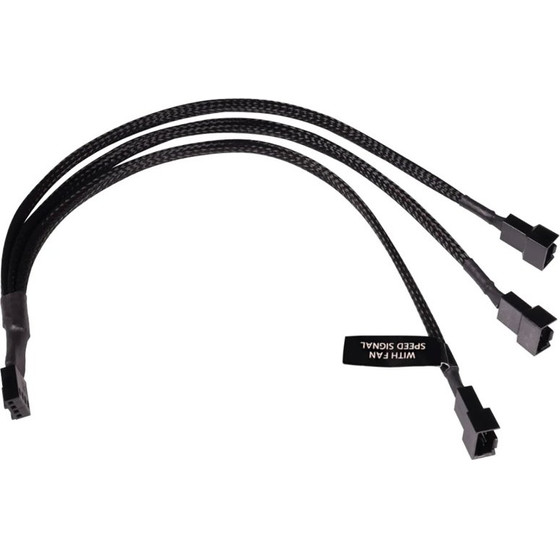 Alphacool Y-Splitter 4-Pin on 3x 4-Pin PWM 30cm - black - (18680)