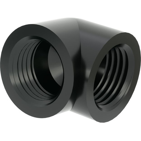 Barrow Adapter 90 Grad G1/4 inch IG on G1/4 inch IG - black - (TDWT90SN-V2 B)