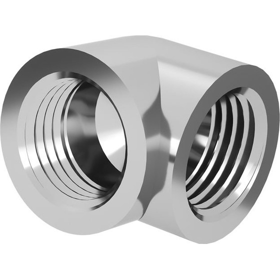 Barrow Adapter 90 Grad G1/4 inch IG on G1/4 inch IG - silver - (TDWT90SN-V2 S)