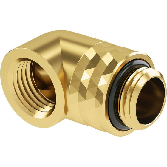 Barrow Dazzle Adapter 90 Grad G1/4 inch AG on G1/4 inch IG - redatable/swivel, gold - (TDWT90-V2.5 GO)