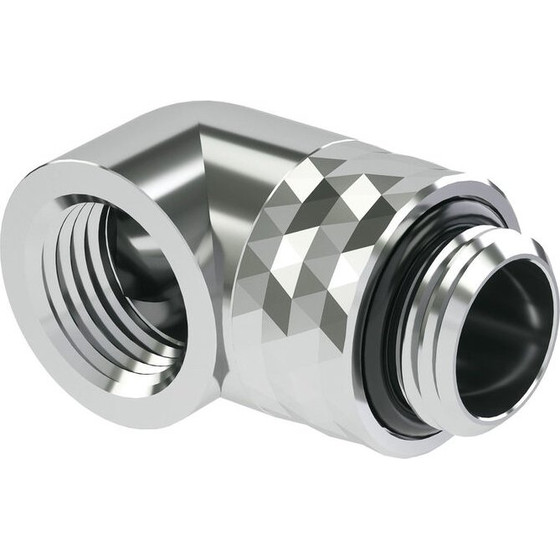 Barrow Dazzle Adapter 90 Grad G1/4 inch AG on G1/4 inch IG - redatable/swivel, silver - (TDWT90-V2.5 S)