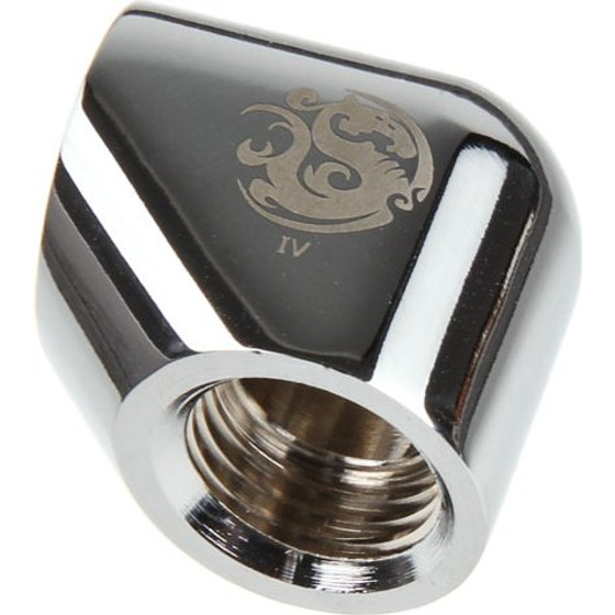 BitsPower Adapter 90 Grad G1/4 inch IG on G1/4 inch IG - silver glossy - (BP-90DIG14)
