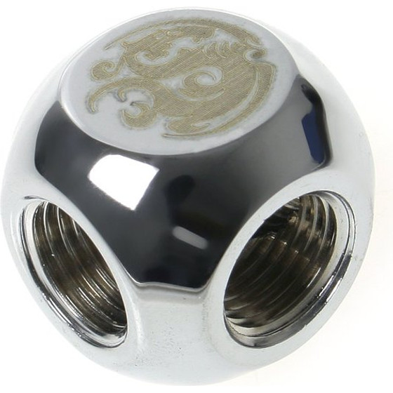 BitsPower Adapter T-Splitter 3x G1/4 inch IG - silver glossy - (BP-TMB)