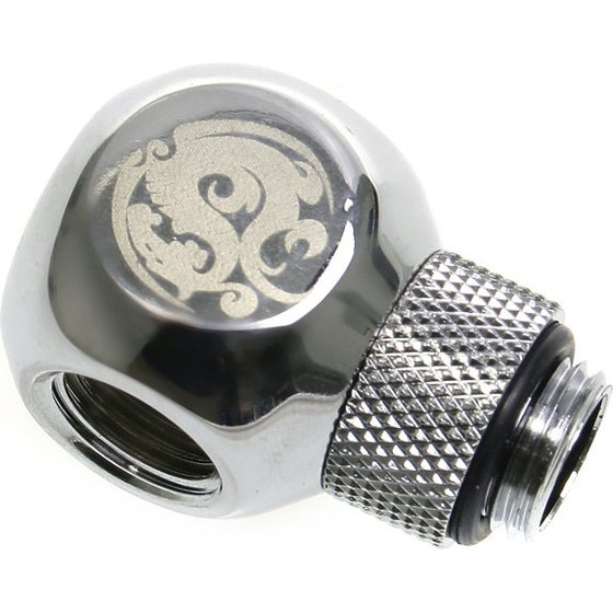 BitsPower Adapter T-Splitter G1/4 inch AG on 2x G1/4 inch IG - redatable/swivel, silver glossy - (BP-TR-C)