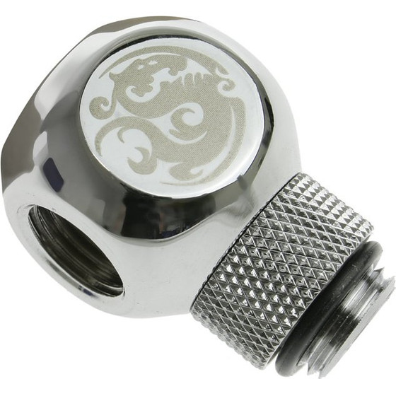 BitsPower Adapter T-Splitter G1/4 inch AG on 2x G1/4 inch IG - redatable/swivel, TII, silver glossy - (BP-TIIR-C)