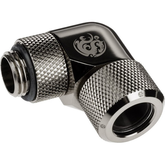 BitsPower Advanced Multi-Link Adapter connection/fitting 90 Grad G1/4 inch AG on 12mm AD Hardtube - redatable/swivel, black - (BP-BSE90RMLA12)