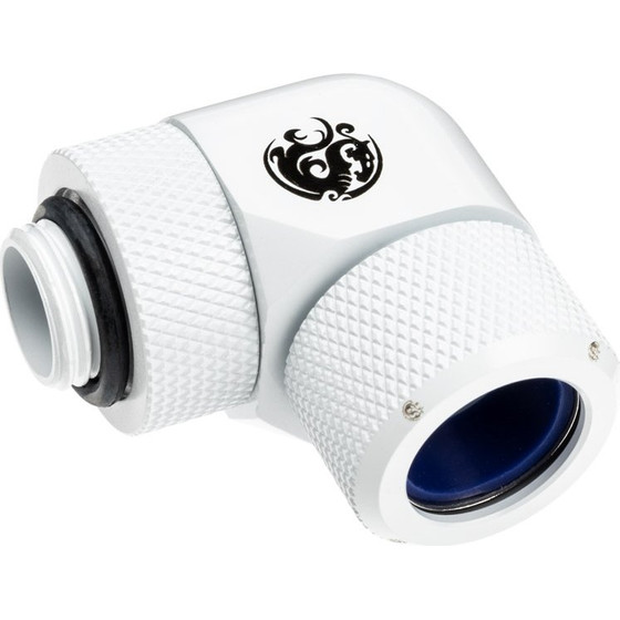 BitsPower Advanced Multi-Link Adapter connection/fitting 90 Grad G1/4 inch AG on 14mm AD Hardtube - redatable/swivel, white - (BP-DWE90RMLA14)