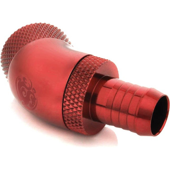 BitsPower connection/fitting 45 Grad G1/4 inch AG on 10mm ID - redatable/swivel, red - (BP-DBR45R2II)