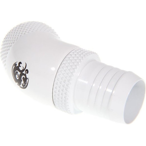 BitsPower connection/fitting 45 Grad G1/4 inch AG on 13mm ID - redatable/swivel, white - (BP-DW45R2I)