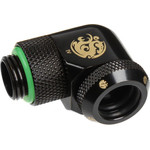 BitsPower Multi-Link Adapter connection/fitting 90 Grad G1/4 inch AG on 12mm AD Hardtube - redatable/swivel, black matt - (BP-MBE90RML)