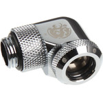 BitsPower Multi-Link Adapter connection/fitting 90 Grad G1/4 inch AG on 12mm AD Hardtube - redatable/swivel, silver - (BP-E90RML)