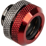 BitsPower Multi-Link Adapter connection/fitting straight G1/4 inch AG on 12mm AD Hardtube - black glossy/red - (BP-BSEML-DBR)