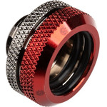 BitsPower Multi-Link Adapter connection/fitting straight G1/4 inch AG on 16mm AD Hardtube - black glossy/red - (BP-BSEML16-DBR)