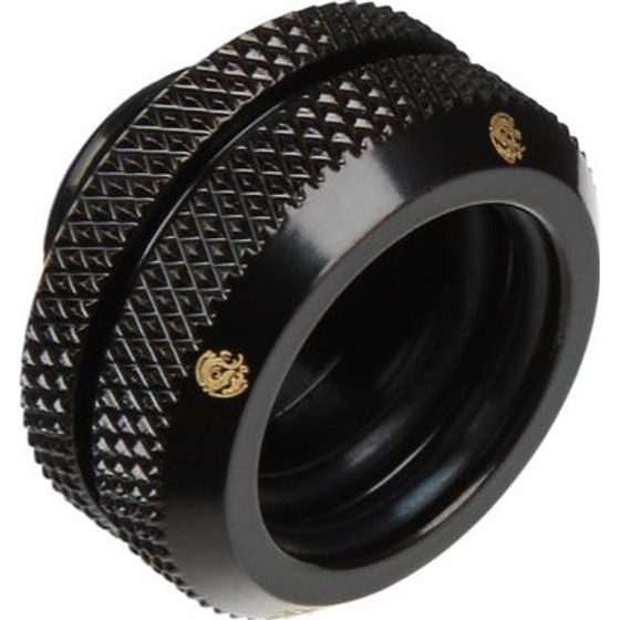 BitsPower Multi-Link Adapter connection/fitting straight G1/4 inch AG on 16mm AD Hardtube - black matt - (BP-MBEML16)