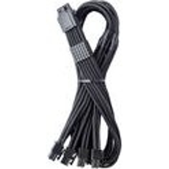 CableMod C-Series Pro ModMesh 12V-2x6-cable, Sleeved, 16-Pin to 4x 8-Pin, for Corsair Type 4 and 3 PSUs - black, 60cm - (CM-PCSR-16P4-N60KK-5PK-R-SS)