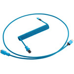 CableMod PRO Coiled Keyboard Cable USB A to Micro USB C, Specturm Blue - 150cm - (CM-PKCA-MLBALB-KLB150KLB-R)