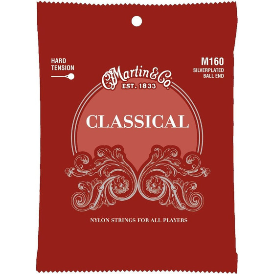 Martin Strings Martin M160 Classical Hard Tension (28-43) - Classical Guitar Strings - (41Y18M160)
