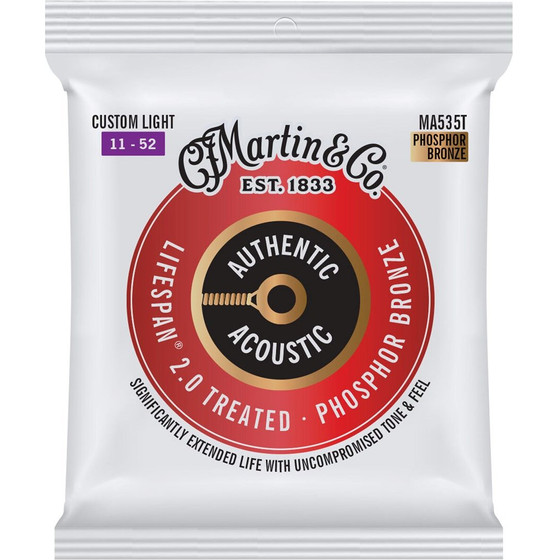 Martin Strings Martin MA535T Custom Light (11-52) - Acoustic Guitar Strings - (41Y18MA535T)
