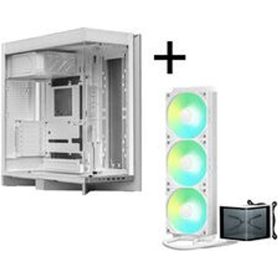 TRYX LUCA L70 Midi-Tower - white + PANORAMA SE ARGB 360 complete-water cooling, 3D-AMOLED, 360mm - white - (GABU-596)