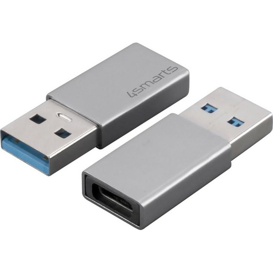 4smarts Adapter Passive USB-A 3.0 to USB-C 2 pcs. silver - (540275)