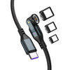4smarts Cable 540� Magnetic USB-C Cable Set GravityCord 240W 1.8m black - (541237)