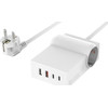 4smarts Charging station 6w1 Power Strip Desk GaN 65W USB-C/A/AC white - (540559)