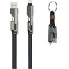 4smarts Combo 2Cords Flat 3-in-1 Cable Set 240W USB-A/USB-C/Lightning 1.5m + Keychain Cable graphite - (541456)