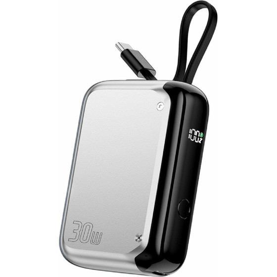 4smarts Powerbank Pocket 10000mAh 30W with Built-in 15cm USB-C Cable silver - (541085)