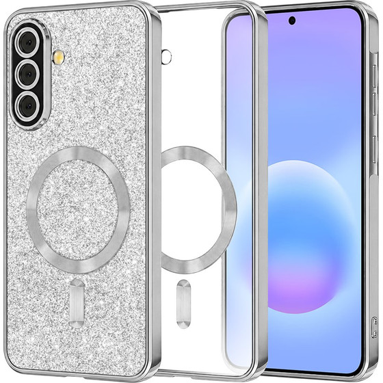 Techsuit - Luxury Glitter Magsafe - Samsung Galaxy A57 5G - Silver