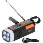 Adler Emergency radio Solar panel / Crank / Powerbank 4500 mAh Black - (AD 1920)