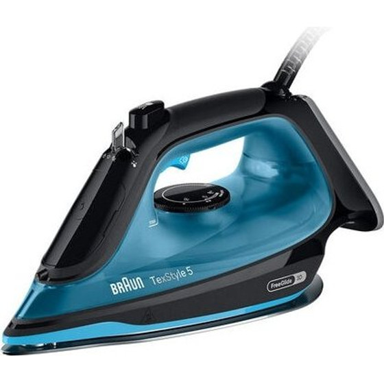 Braun Texstyle 5 Steam Iron Ceramic Soleplate 2600 W Black, Blue - (SI5256BL)