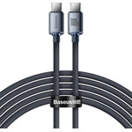 Baseus CAJY000701 Crystal Shine Series Data Cable USB-C - USB-C 100W 2m Black (Damage Package) - (57983129582)