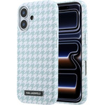 Karl Lagerfeld Pu Houndstooth Resin Plate Magsafe Case For Iphone 17 Blue - (KLHMP17S6PFPDPB)