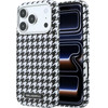 Karl Lagerfeld Pu Houndstooth Resin Plate Magsafe Case For Iphone 17 Pro Black - (KLHMP17L6PFPDPK)