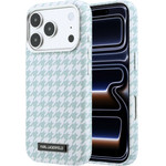 Karl Lagerfeld Pu Houndstooth Resin Plate Magsafe Case For Iphone 17 Pro Blue - (KLHMP17L6PFPDPB)