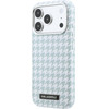 Karl Lagerfeld Pu Houndstooth Resin Plate Magsafe Case For Iphone 17 Pro Blue - (KLHMP17L6PFPDPB)