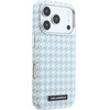 Karl Lagerfeld Pu Houndstooth Resin Plate Magsafe Case For Iphone 17 Pro Blue - (KLHMP17L6PFPDPB)