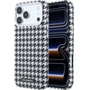 Karl Lagerfeld Pu Houndstooth Resin Plate Magsafe Case For Iphone 17 Pro Max Black - (KLHMP17X6PFPDPK)