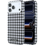Karl Lagerfeld Pu Houndstooth Resin Plate Magsafe Case For Iphone 17 Pro Max Black - (KLHMP17X6PFPDPK)
