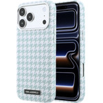 Karl Lagerfeld Pu Houndstooth Resin Plate Magsafe Case For Iphone 17 Pro Max Blue - (KLHMP17X6PFPDPB)