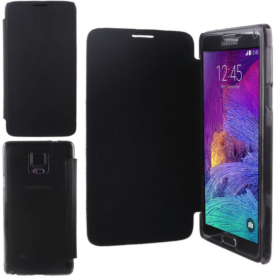 ���� SAMSUNG N910 NOTE 4 FACE-BOOK CLEAR LEATHER IDOL 1991 BLACK