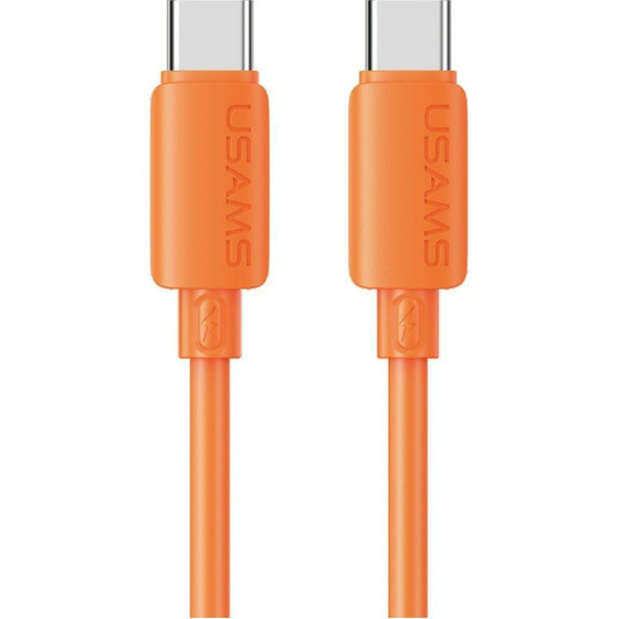 Usams Cable U98 60W 3A Silicone Fast Charging USB-C To USB-C Orange - (SJ787USB03)