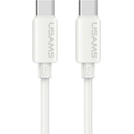 Usams Cable U98 60W 3A Silicone Fast Charging USB-C To USB-C White - (SJ787USB02)