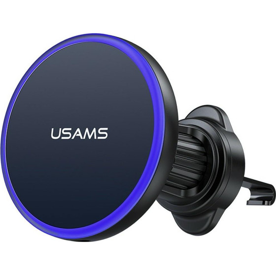 Usams Car Mount With Wireless Charging For Air Vent Black - (CD277ZJ01)