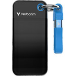 Verbatim External Drive Pocket Ssd 512GB - Keychain With USB-C Cable 3.2 gen.2 Black Blue - (32283)
