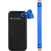 Verbatim External Drive Pocket Ssd 512GB - Keychain With USB-C Cable 3.2 gen.2 Black Blue - (32283)