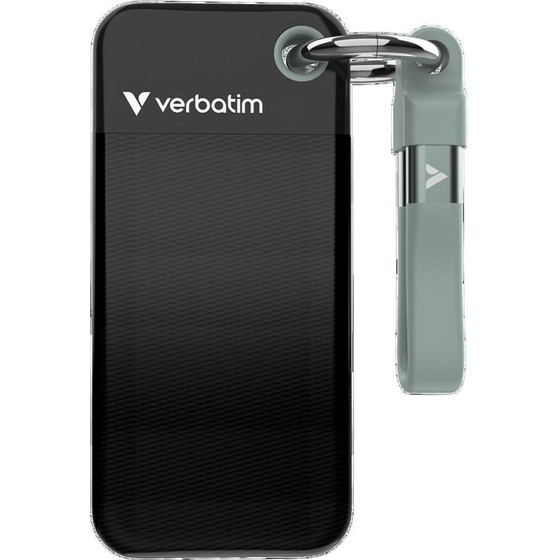 Verbatim External Drive Pocket Ssd 512GB - Keychain With USB-C Cable 3.2 gen.2 Black Grey - (32282)